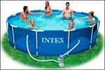 Сборный каркасный бассейн круглый Intex (Интекс) 54424, размер 366 х 99 см (фильтр-насос, лестница)