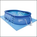 Овальный надувной бассейн Polygroup P22-201248-B, размер 610 x 366 x 122 см (насос-фильтр, подстилка, тент, лестница, комплект для чистки)