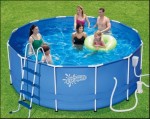 Сборный каркасный бассейн круглый Polygruop Summer Escapes Р20-1248-B, размер 366 х 122 см (фильтр-насос, тент, подложка под бассейн, лестница, скиммер, комплект для чистки DELUXE)