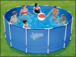Сборный каркасный бассейн круглый Polygruop Summer Escapes Р20-1252-Z, размер 366 х 132 см (лестница, тент, подстилка)