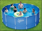 Сборный каркасный бассейн круглый Polygruop Summer Escapes Р20-1352-Z, размер 396 х 132 см (лестница, тент, подстилка)