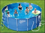 Сборный каркасный бассейн круглый Polygruop Summer Escapes Р20-1652-B, размер 487 х 132 см (насос-фильтр 3 800 л/ч, лестница, тент, подстилка, скиммер, набор для чистки)